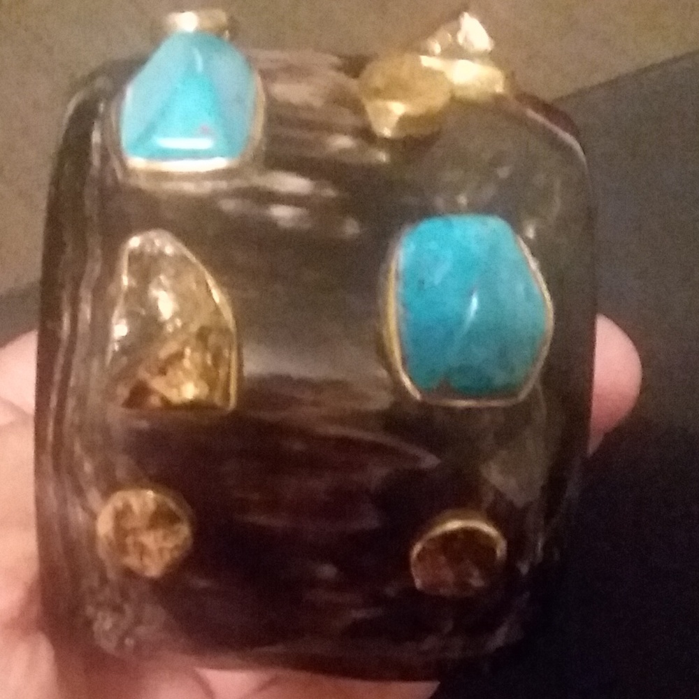 Ashley Pittman's Horn Mixed-Stone Cuff